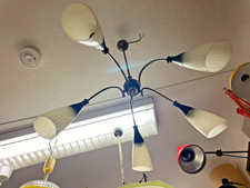 50er 60er Jahre 5 Glastüten pastell  Deckenlampe Designer Leuchte Lampe Schirm