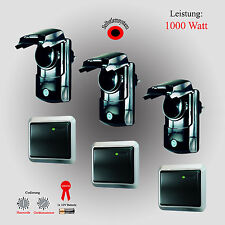 Outdoor IP44 Funkschalter 1000W Sortiment 3 x Funk Steckdose 3 x Wandschalter 
