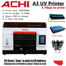 ACHI A3UV Drucker Epson 1390 Kopf Flachbett zylindrisches Glas Metall 3D geprägt