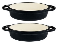 ERNESTO® Mini-Gusseisen-Auflaufformen, 14,5 x 10 cm, 2 Stück (schwarz) - B-Ware 