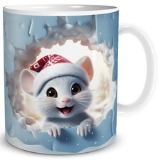 Kaffee Tasse Weihnachten Maus bricht durch Becher Geschenk Tiere lustig 
