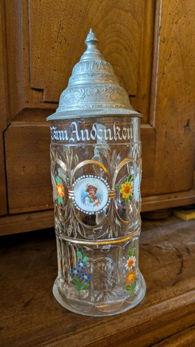 Jugendstil glas krug emaille - jugendstil,