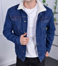 Jeansjacke Sweatjacke Herren Jacke Übergangsjacke Denim Jeans Gefüttert HJ-2000