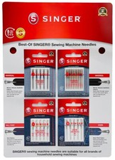 Singer Nähmaschinennadeln im Set, Best-Of, 4 Päckchen / 25 Nadeln im Blister