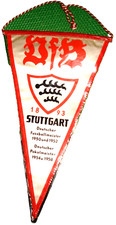 RARITÄT! Wimpel  VFB Stuttgart m.d.Erfolgen bis 1958 ca. 14 x 24 cm   Fussball