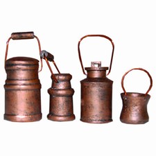 Milchkannengeschirr kupfer für Mini-Garten Krippe Elfen-Garten Feengarten