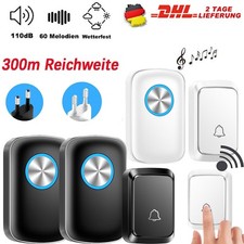Türklingel Funkklingel Wasserdicht 60 Melodien 300m Tür Glocke IP55 EU Steckdose
