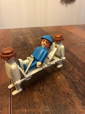 Playmobil Mann mit Gipsbein 2 Sanitäter mi Trage Krankenhaus  Arzt Klicky