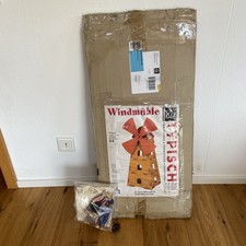 Werkhaus Windmühle Spielmöbel Holz Stecksystem 3 Puppen Platten Gelb Gummis -NEU