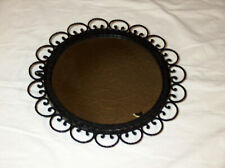 Wandspiegel rund mit schwarzem Schmuck-Rahmen (Schmiede-Eisen)