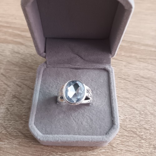 Aquamarinring gr 55 - ,