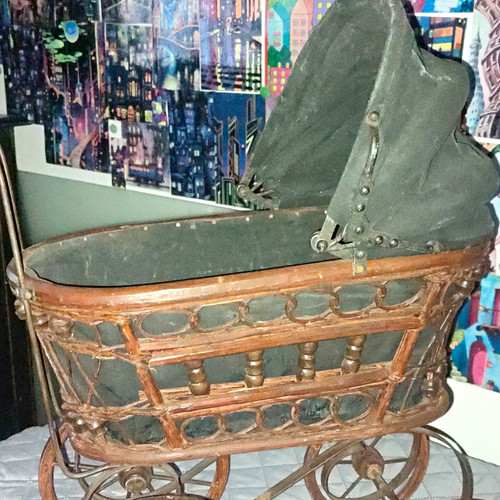 Sehr alter puppen - alter, puppen-kinderwagen