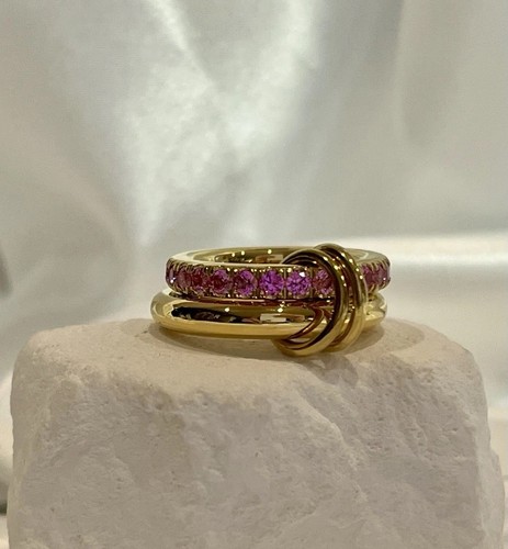 Goldfarbener doppelring - goldfarbener, im