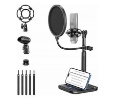 Tisch Mikrofonständer mit Telefonhalter KDD-704