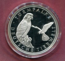 BRD Medaille 999 Silber PP 2012  TURMFALKE BTN-Zertifikat Deutsche Tierwelt 20g