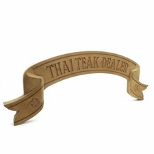 ARC Maritim Namensschild Teak Holz Boot unbehandelt geschwungen 92cm Teak-Dealer