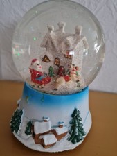 Weihnachtsdeko Große Schneekugel  Weihnachtsmann Spieluhr Weihnachten