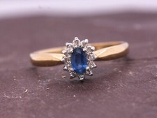 9ct Gelbgold Natürlich Saphir