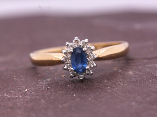 9ct gelbgold natürlich saphir - gelbgold,