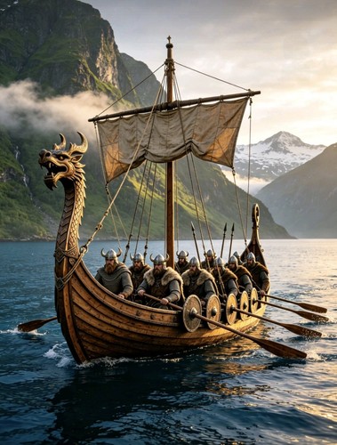 Wikinger langboot illustration - wikinger,