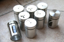 8 Gewürzstreuer Glas Edelstahl Gewürzglas