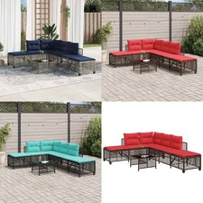 3-teiliges Ecksofa-Set Gartensofa Set für den Garten mit Kissen Polyrattan