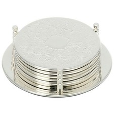 rundes verziertes versilbertes