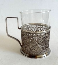filigraner Teeglashalter Podstakannik Sowjetunion Vintage