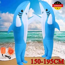 Selbstaufblasbares Unisex Kostüm Hai aufblasbar BlowUp Fasching Karneval 190CM