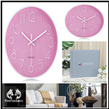 Rosa 3D-Ziffern Wanduhr | Lautlos | 30 cm