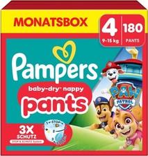 Pampers Baby-Dry Pants Paw Patrol Edition Größe 4, 180 Windeln, 9kg-15kg, 360°