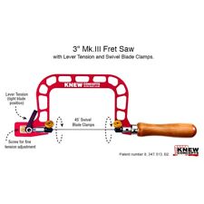 Knew Concepts Sägerahmen 3" Hand Laubsäge drehbare Klemmen & Hebelspannung