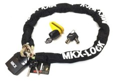 Set Kettenschloss Schloss 120cm + Bremsscheibenschloss Gelb für Roller, Motorrad