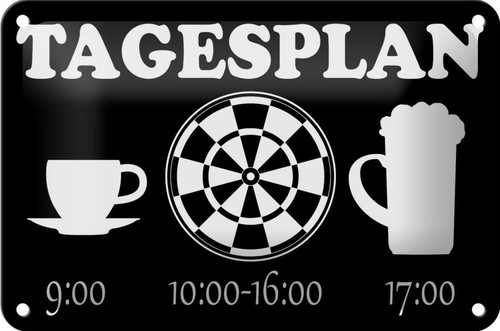 Blechschild tagesplan tasse - blechschild,