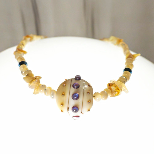 Ethiopian opal shell - opal, bead