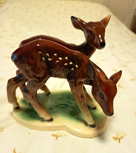 Porzellanfigur rehkitze - porzellanfigur, (