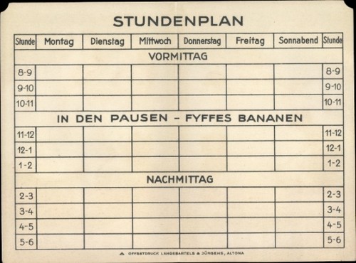 Stundenplan reklame fyffes - reklame,