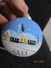 lauscha christbaumschmuck Kugel blau handarbeit neu