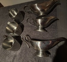 6er Set Saucieren & Soßenkännchen aus Edelstahl. Top Zustand Gastronomie 