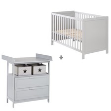 Roba Zimmerset Hamburg Baby- & Beistellbett 60x120 + Wickelkommode TOP