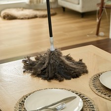 Edler Staubwedel 113cm Straußenfedern Holzstiel Straussenwedel Strauß Handfeger