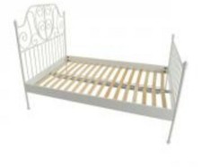 Ikea Leirvik Metallbett Weiss 180x200 mit Mittelstange