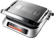 Hanseatic GC5005l-GS Silber Kontaktgrill 2100W 7-Programme aufklappbar