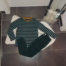 Neu Set 146 152 Sweatpulli Gestreift Tchibo Thermohose Grün Gefüttert TopZustand