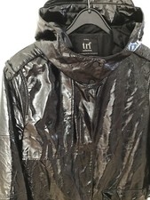 zara  regen mantel s/m kapuze schwarz knautschleder boho blogger