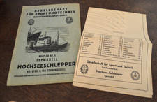 GST Schiffsmodellbautechnik Bauplan Hochseeschlepper Schwimmodell 1:100 DDR 1953