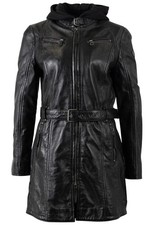 MAURITIUS Ledermantel  (mit Gürtel) lange Lederjacke mit Gürtel , Gr. XL