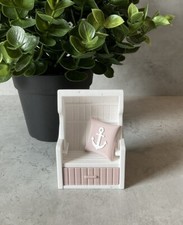 Deko Aufsteller Strandkorb Mit Schublade Aufbewahrung Maritim Unikat *6