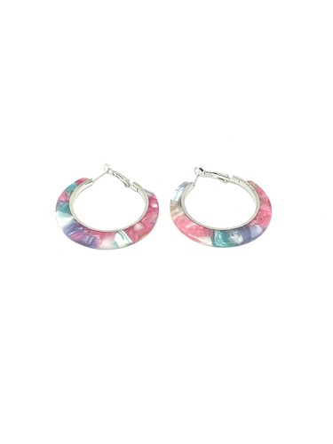 Acryl creolen marmor pink - acryl,