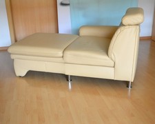 Longchair Couch Sofa Leder Federkern 101 x 87 x 165 cm (BxHxT)